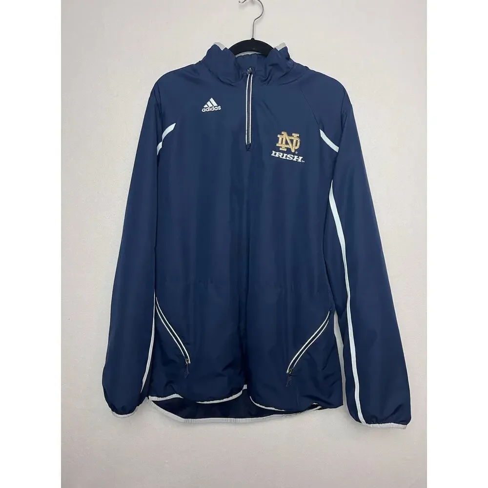 Notre Dame Adidas Climaproof Long Sleeve Quarter Zip Pullover Men's Size Large